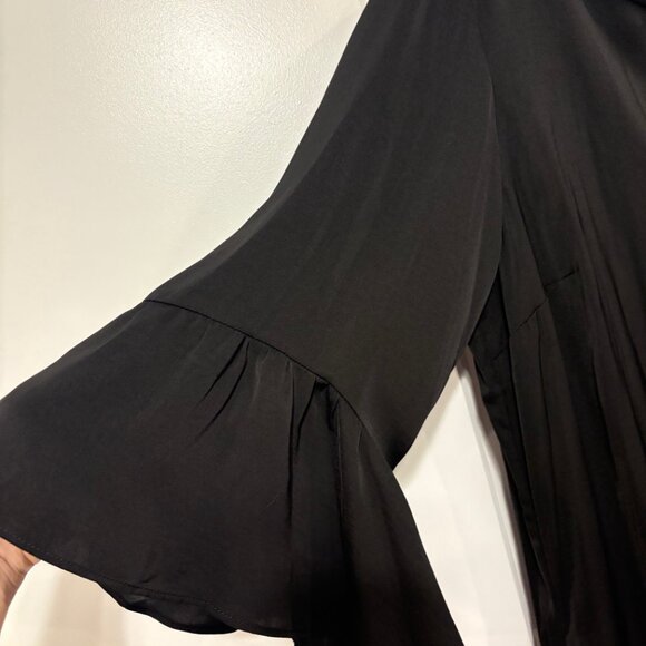 NWT Renuar XL Black Lined Dress with 3/4 Length Ruffle Sleeves - Picture 5 of 9